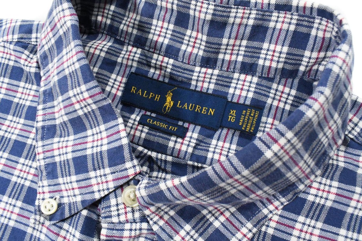 画像4: Used Ralph Lauren Plaid Pattern B/D Shirt "Classic Fit" (4)