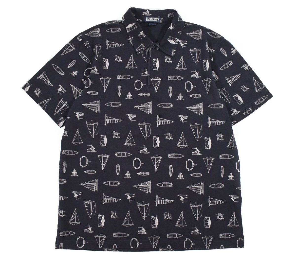 画像1: Used Lands' End Polo Shirt Navy (1)