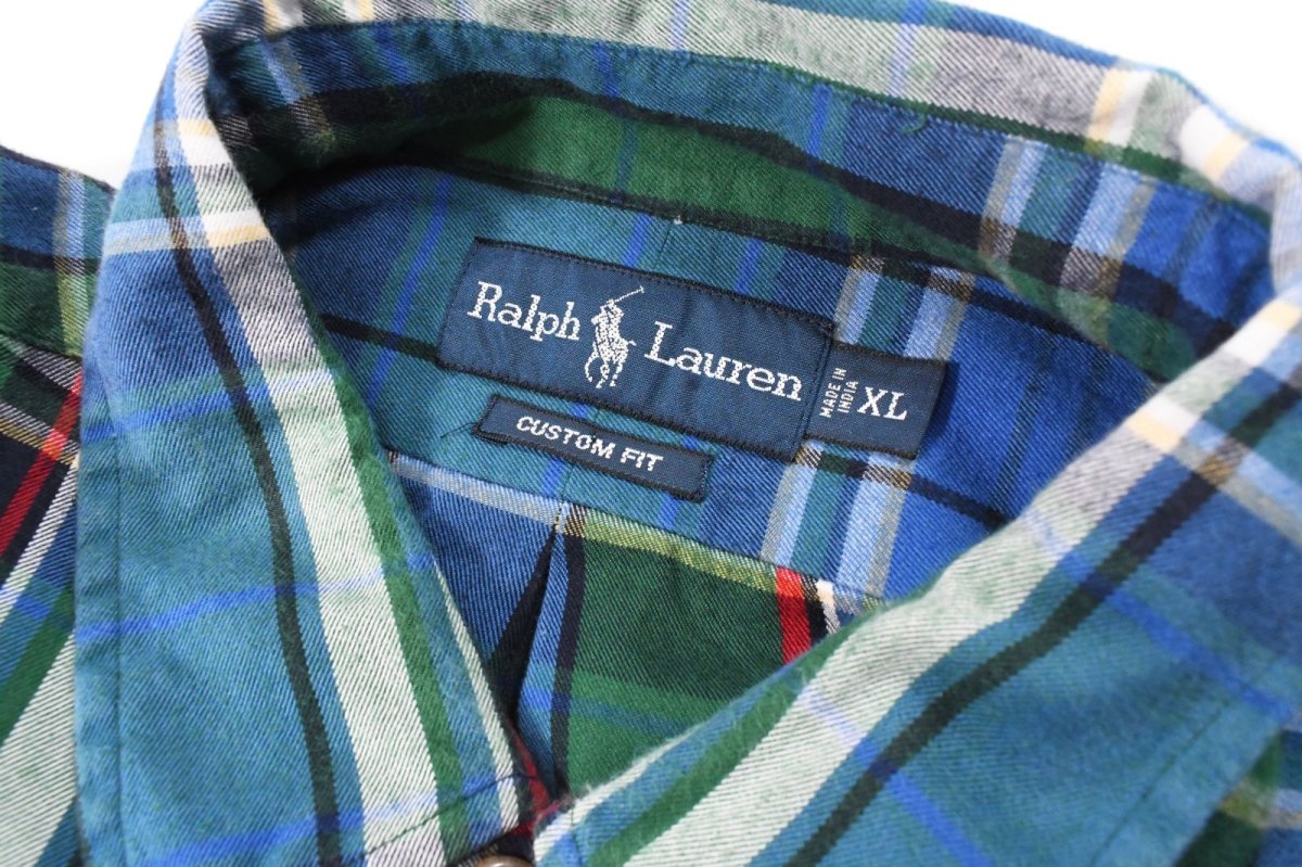 画像4: Used Ralph Lauren Plaid Pattern B/D Shirt "Custom Fit" (4)