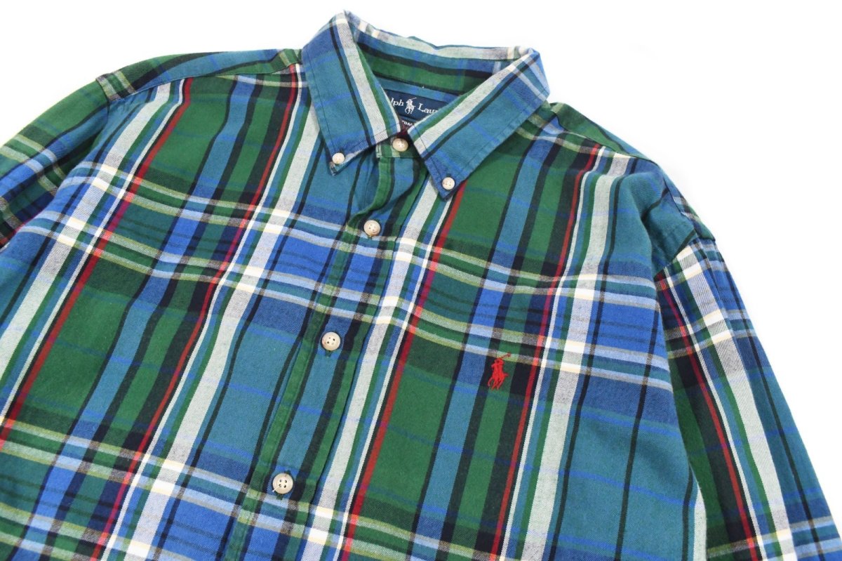 画像2: Used Ralph Lauren Plaid Pattern B/D Shirt "Custom Fit" (2)