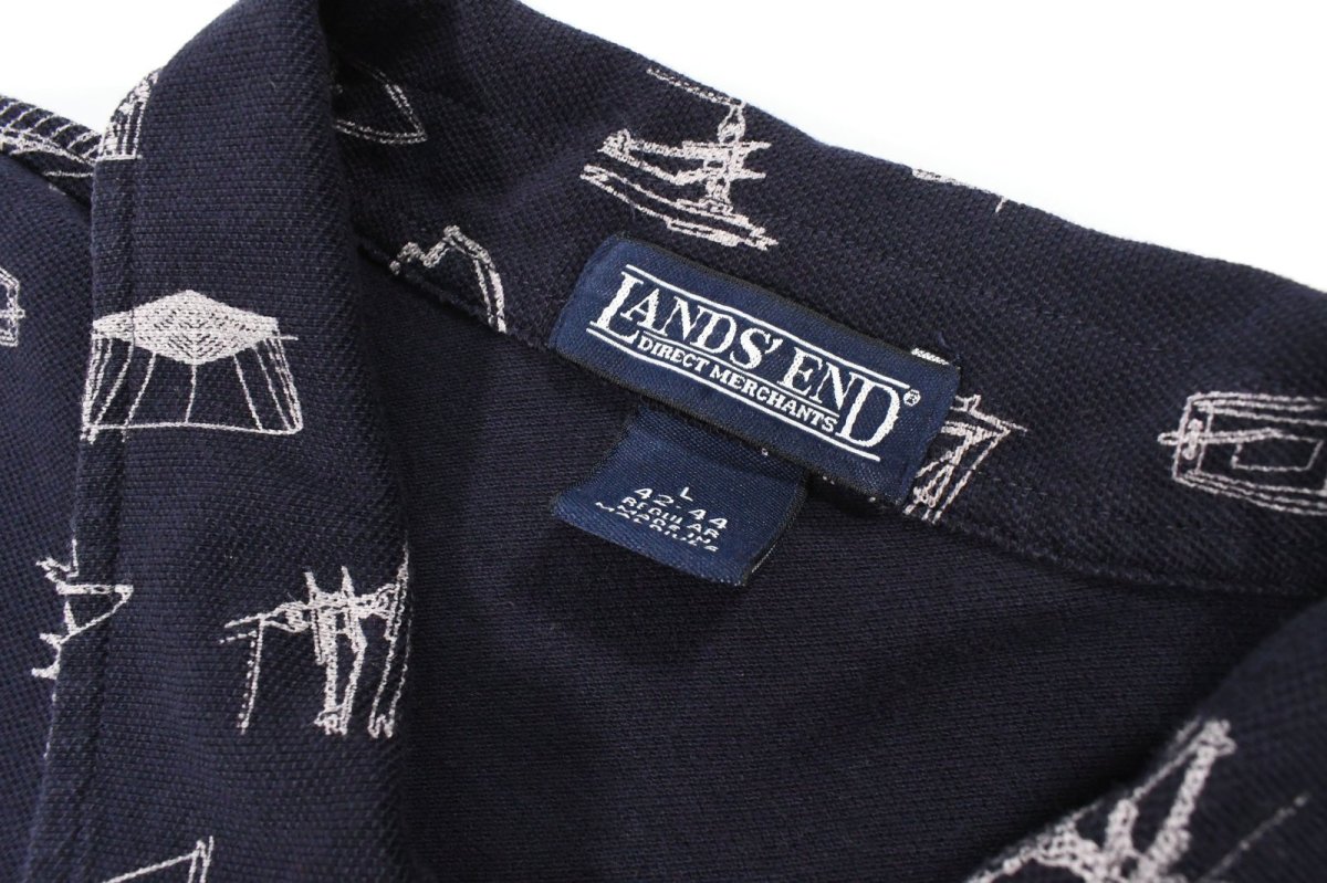画像3: Used Lands' End Polo Shirt Navy (3)
