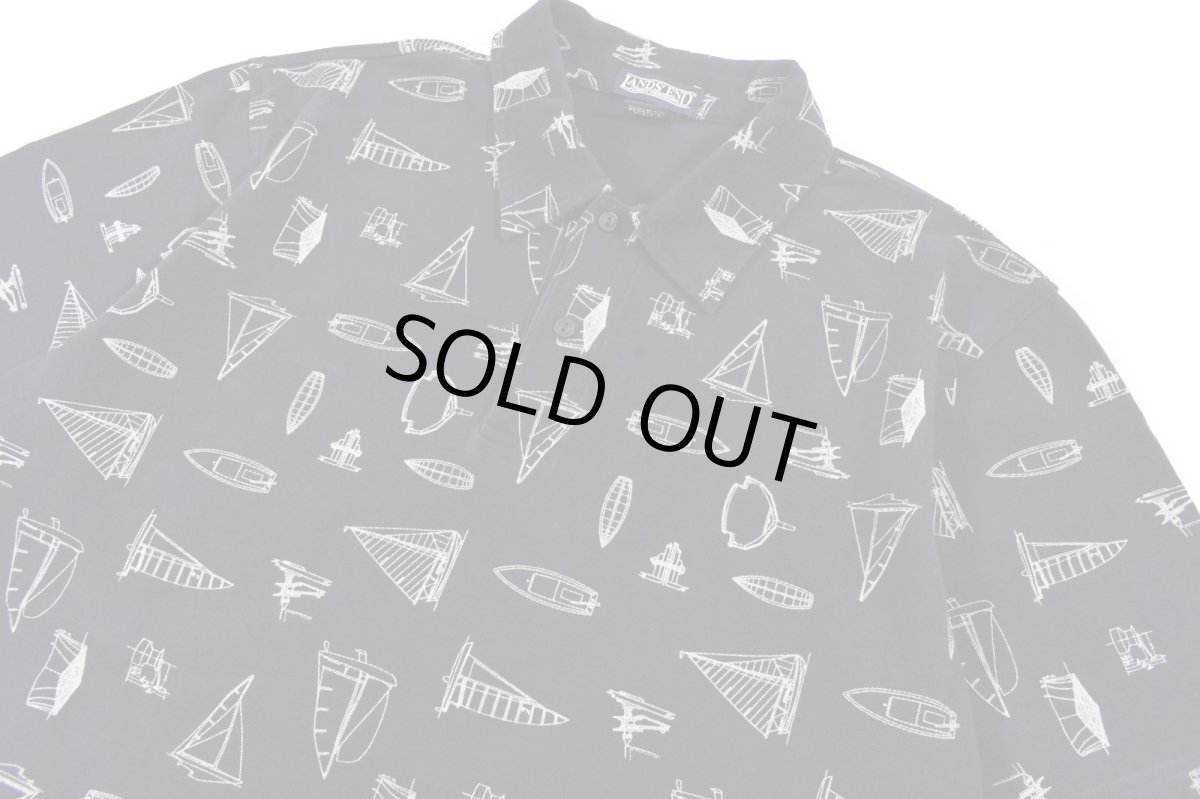 画像2: Used Lands' End Polo Shirt Navy (2)