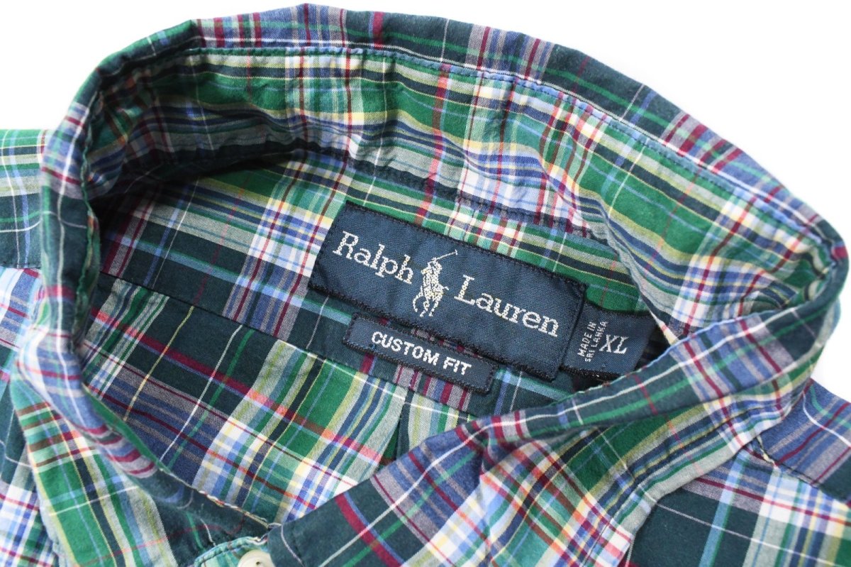 画像4: Used Ralph Lauren Plaid Pattern B/D Shirt "Custom Fit" (4)