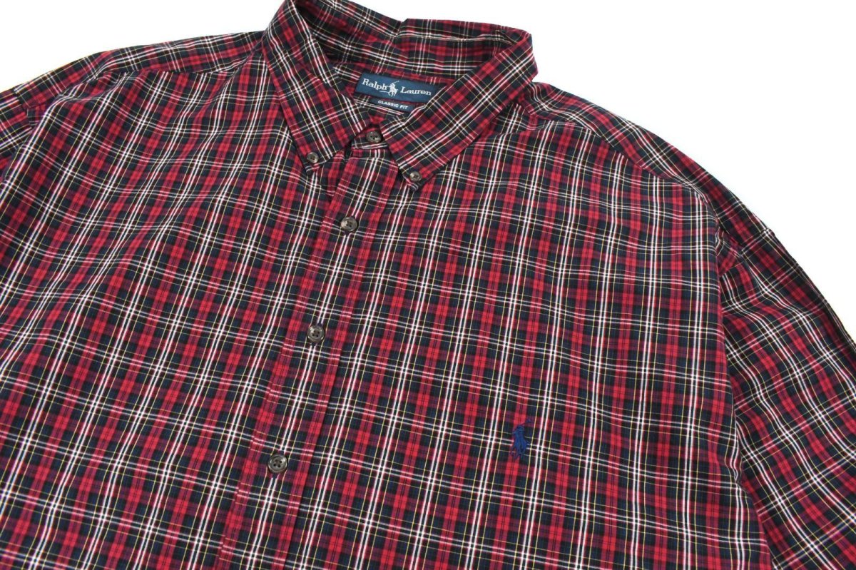 画像2: Used Ralph Lauren Customized Plaid Pattern B/D Shirt Box Cut "Classic Fit" (2)
