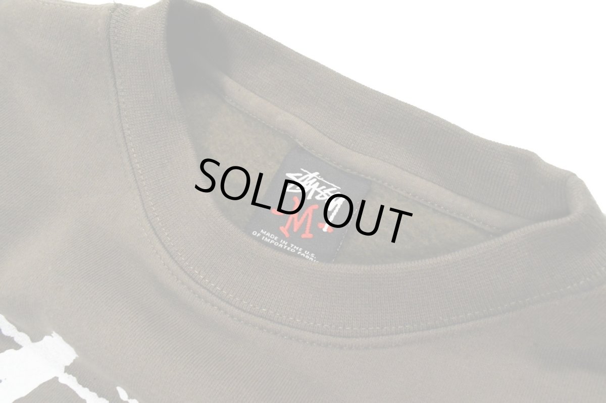 画像3: Deadstock Stussy Print Sweat Shirt Olive (3)