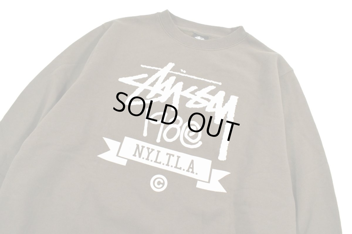 画像2: Deadstock Stussy Print Sweat Shirt Olive (2)