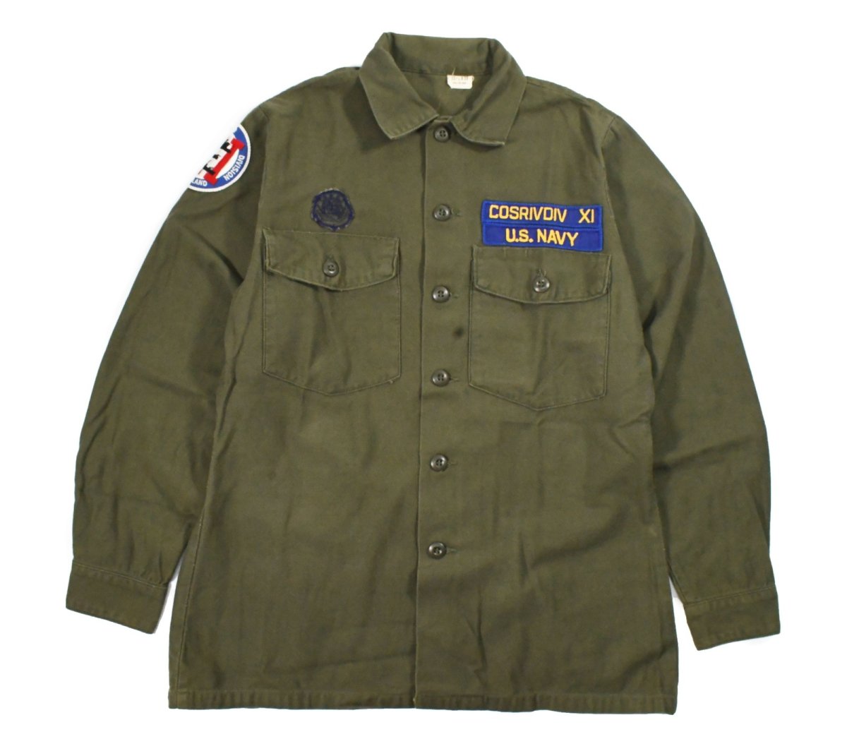 画像1: Used Us Military Cotton Sateen OG-107 Utility Shirt (1)