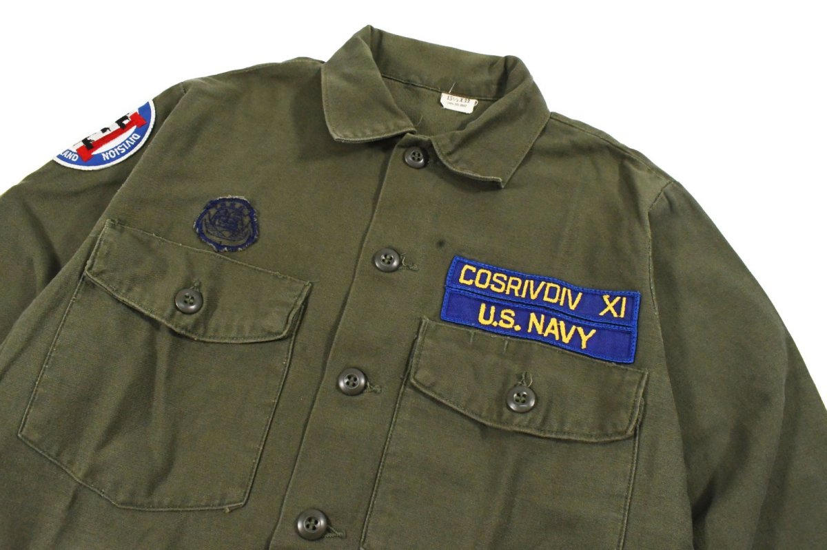 画像2: Used Us Military Cotton Sateen OG-107 Utility Shirt (2)