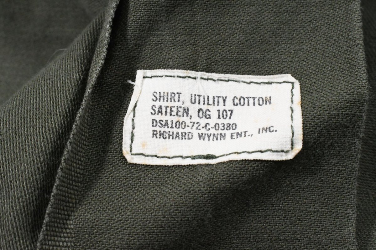 画像6: Used Us Military Cotton Sateen OG-107 Utility Shirt (6)