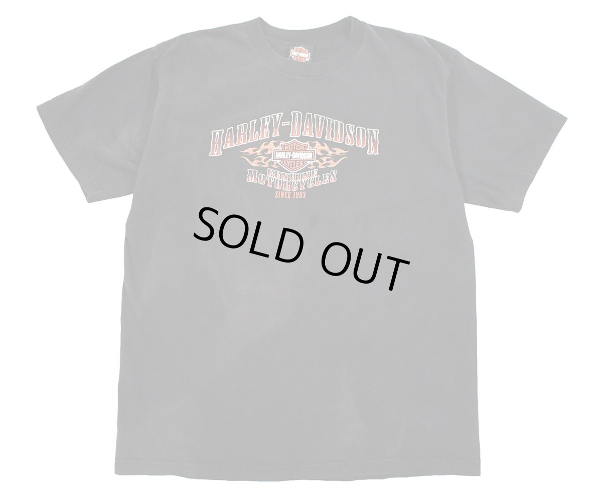 画像1: Used Harley-Davidson S/S Print Tee Black made in USA (1)