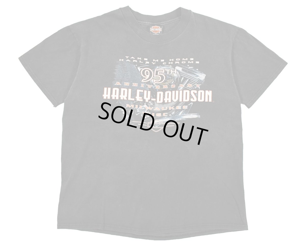 画像1: Used Harley-Davidson S/S Print Tee Black made in USA (1)
