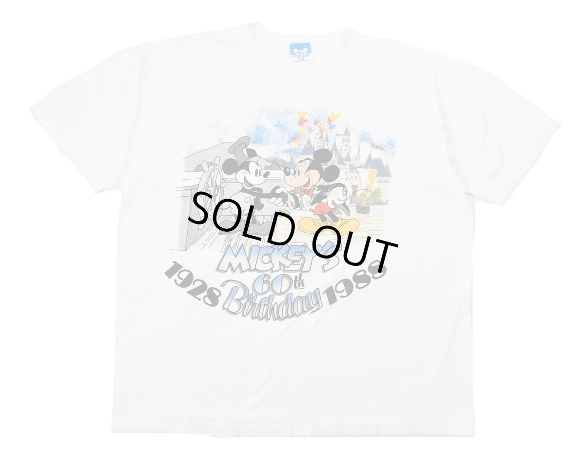 画像1: Used Disney S/S Print Tee "Mickey 60th Birthday" made in USA (1)