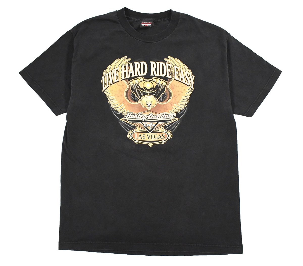 画像1: Used Harley-Davidson Cafe S/S Print Tee Black made in USA (1)