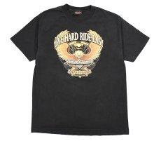 画像1: Used Harley-Davidson Cafe S/S Print Tee Black made in USA (1)