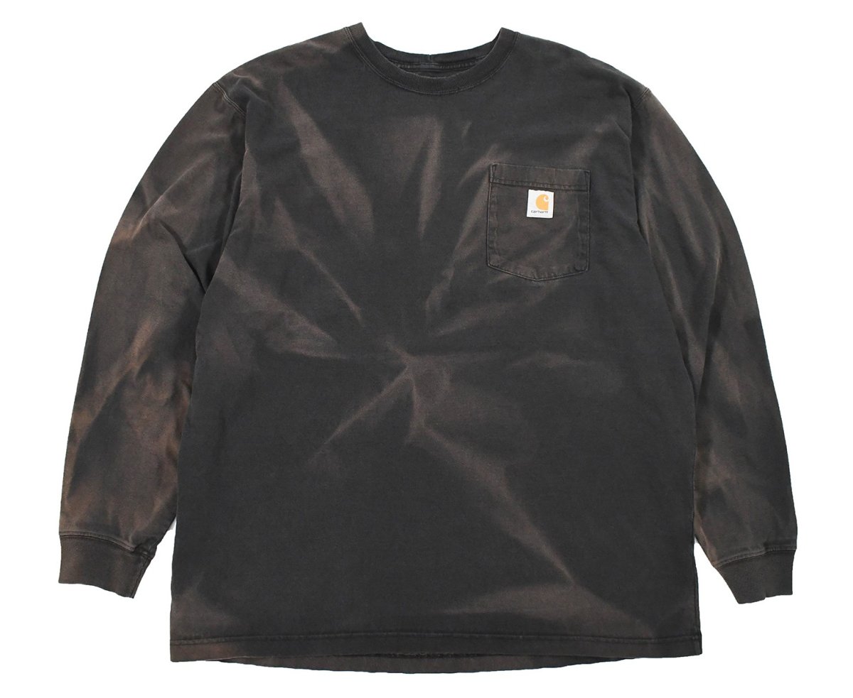 画像1: Used Carhartt L/S Pocket Tee Fade Black (1)