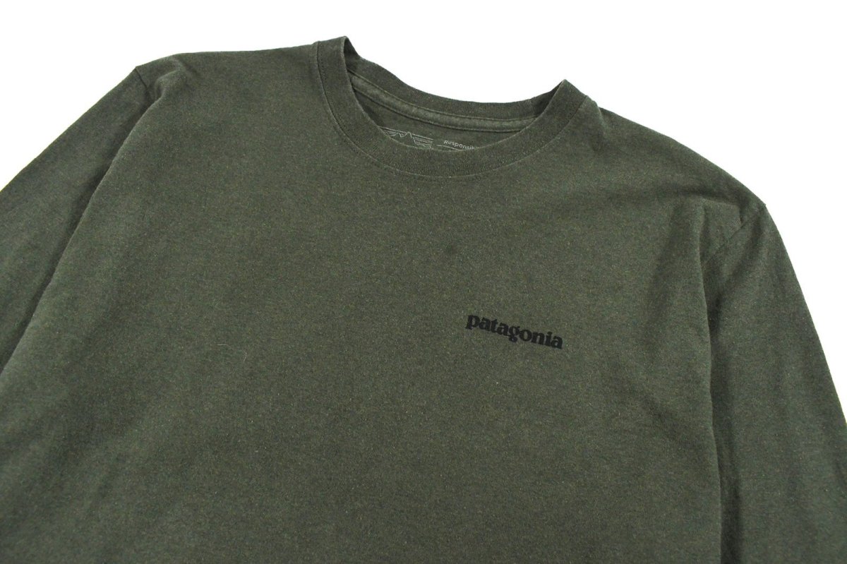 画像2: Used patagonia L/S Print Tee Olive (2)