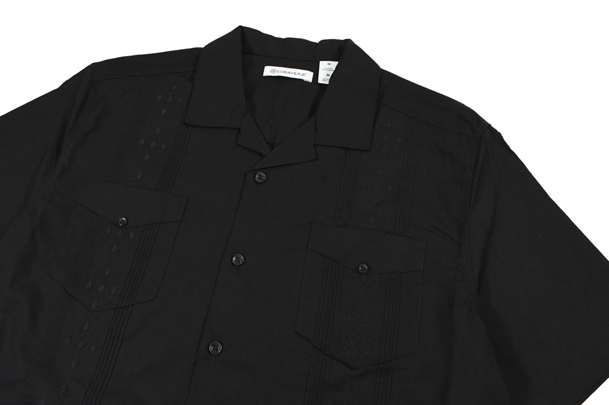 画像2: Cubavera Short Sleeve Guayabera Shirt Black キューバベラ (2)