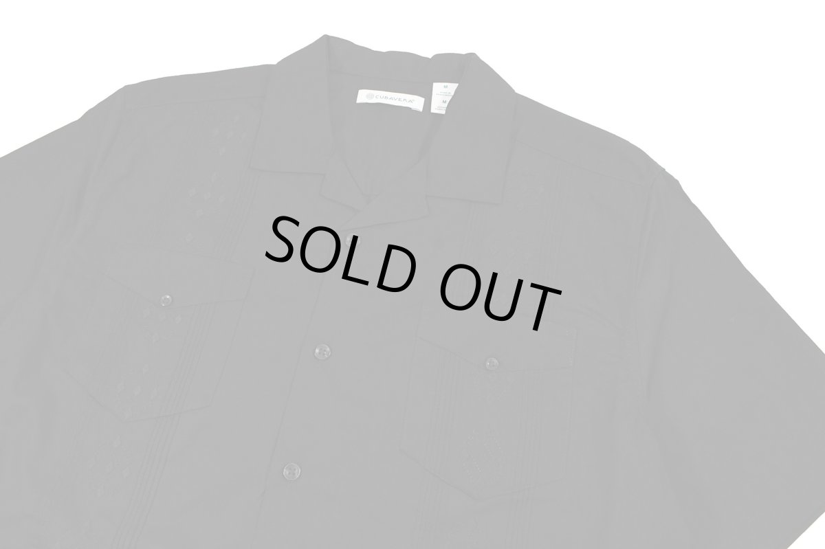 画像2: Cubavera Short Sleeve Guayabera Shirt Black キューバベラ (2)