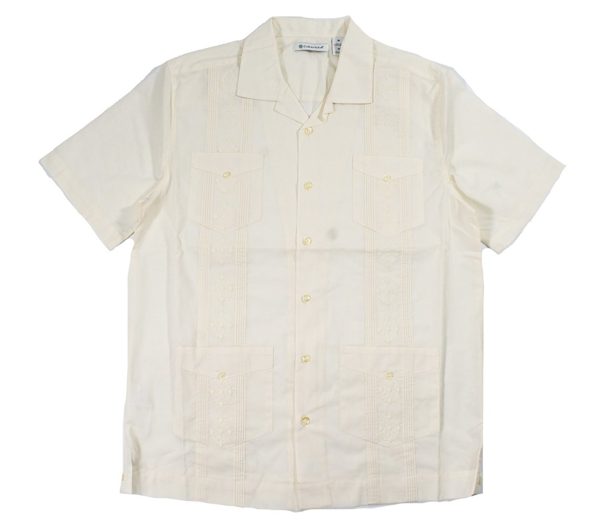画像1: Cubavera Short Sleeve Guayabera Shirt Ivory キューバベラ (1)