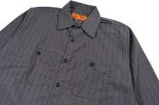 画像2: Red Kap Customize L/S Work Shirt Charcoal/Blue/White Stripe (2)