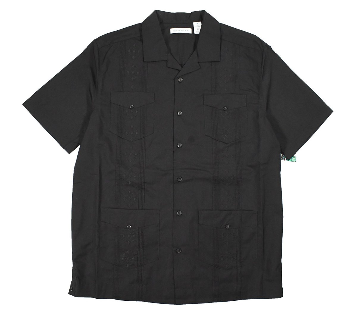 画像1: Cubavera Short Sleeve Guayabera Shirt Black キューバベラ (1)