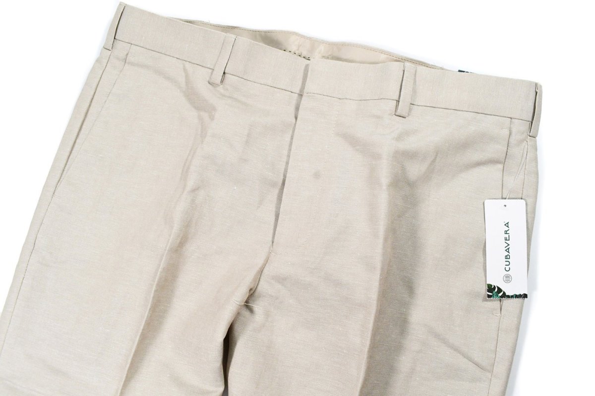 画像2: Cubavera Linen Dress Pants Khaki キューバベラ (2)