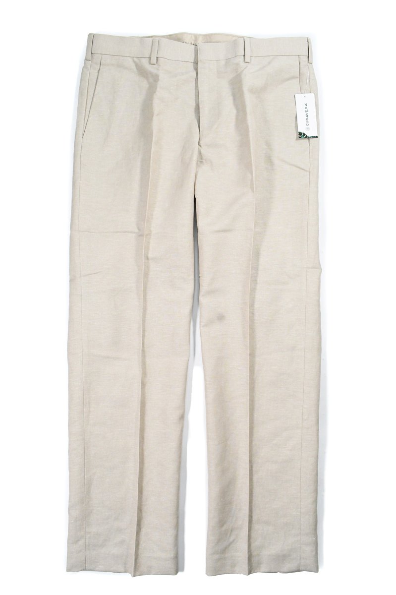 画像1: Cubavera Linen Dress Pants Khaki キューバベラ (1)