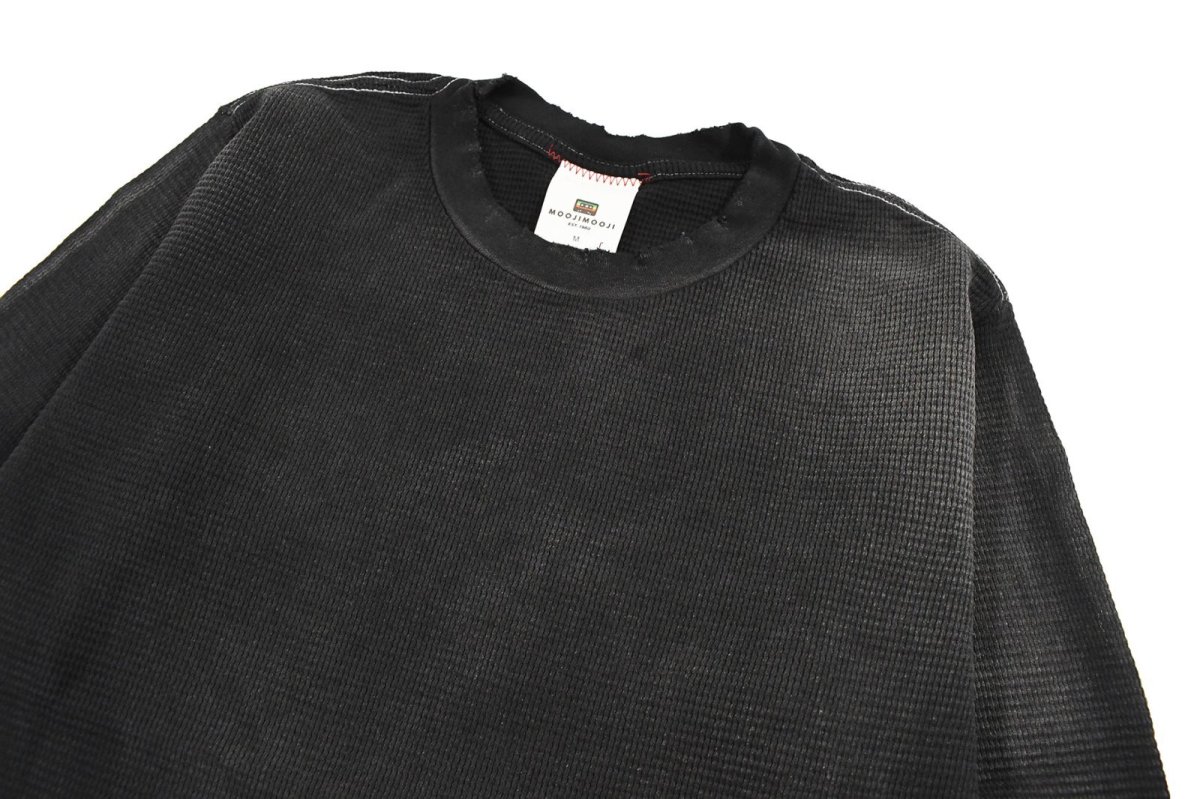 画像2: MOOJI MOOJI US Waffle Thermal Shirt Aged Black (2)