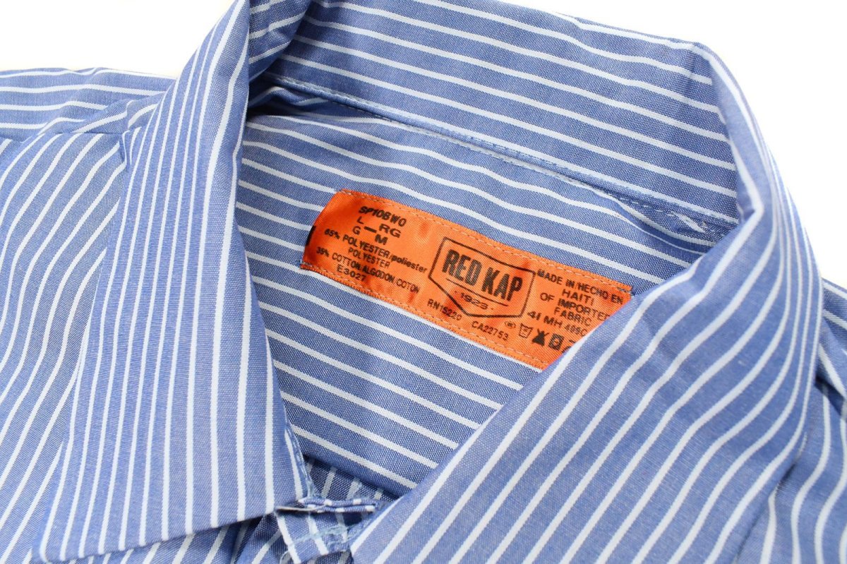 画像4: Red Kap Customize L/S Work Shirt Blue/White Stripe (4)