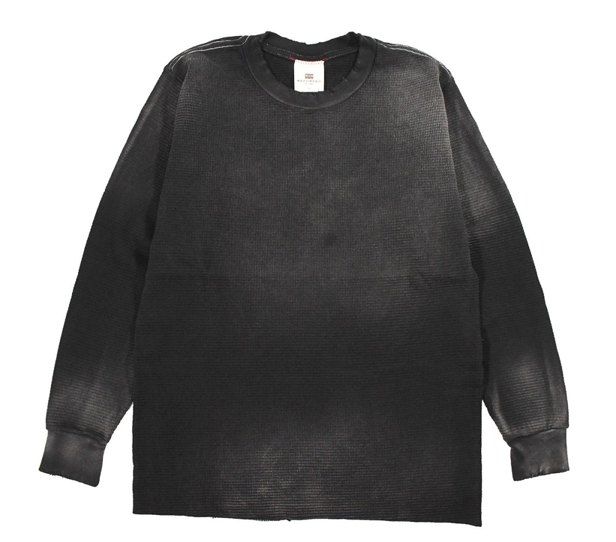 画像1: MOOJI MOOJI US Waffle Thermal Shirt Aged Black (1)