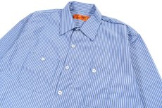 画像2: Red Kap Customize L/S Work Shirt Blue/White Stripe (2)