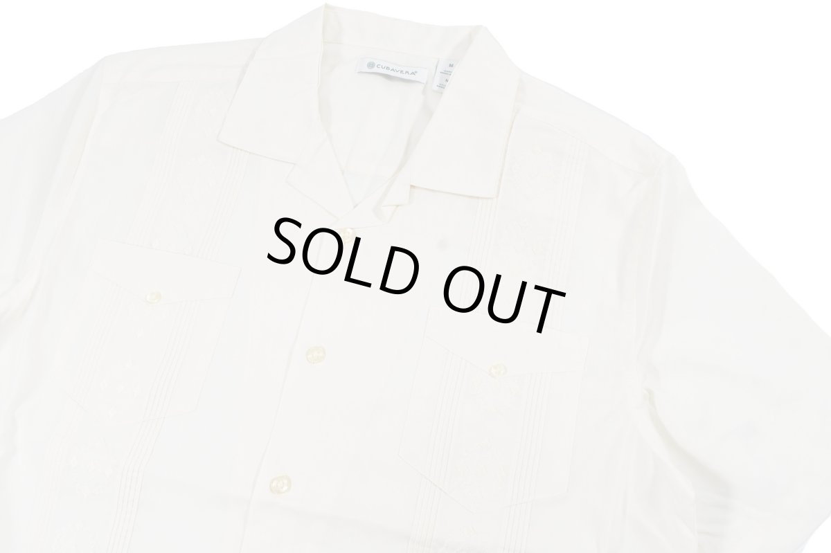 画像2: Cubavera Short Sleeve Guayabera Shirt Ivory キューバベラ (2)