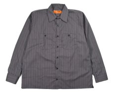 画像1: Red Kap Customize L/S Work Shirt Charcoal/Blue/White Stripe (1)