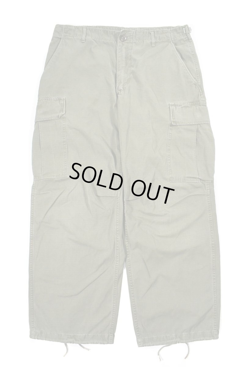 画像1: 60s Used Us Army Cotton Poplin Ripstop Jungle Fatigue Pants Olive (1)