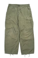 画像1: 60s Used Us Army Cotton Poplin Ripstop Jungle Fatigue Pants Olive (1)