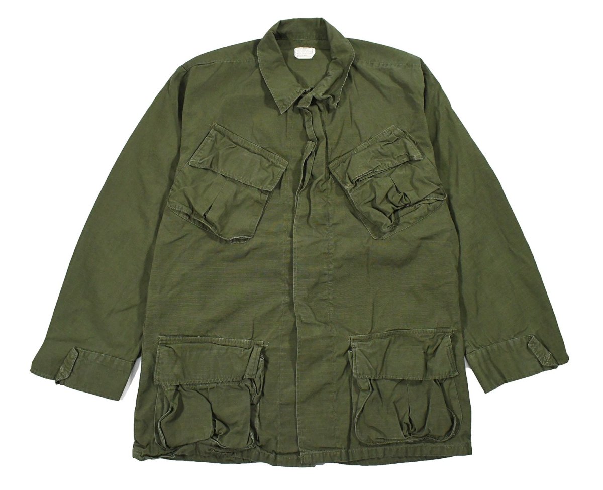 画像1: Used Us Military Ripstop Poplin Jungle Fatigue Jacket (1)