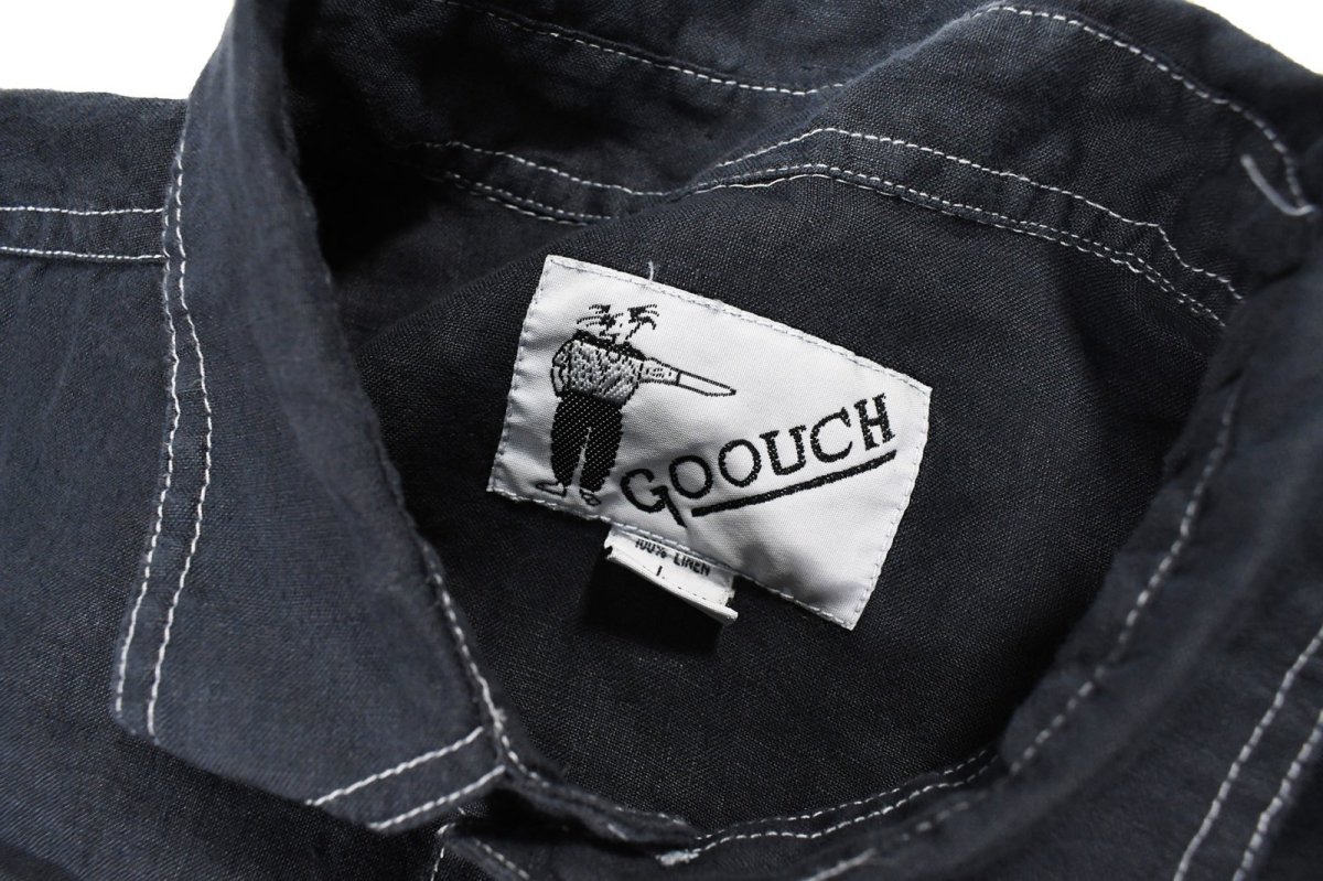 画像4: Deadstock Goouch Customize L/S Linen Shirt Navy (4)