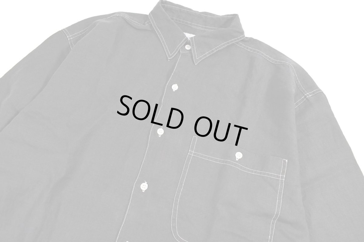 画像2: Deadstock Goouch Customize L/S Linen Shirt Ink Black (2)