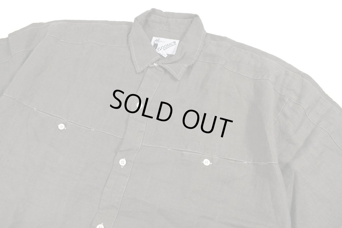 画像2: Deadstock Goouch Customize S/S Linen Shirt Olive (2)