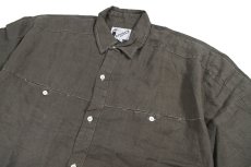 画像2: Deadstock Goouch Customize S/S Linen Shirt Olive (2)
