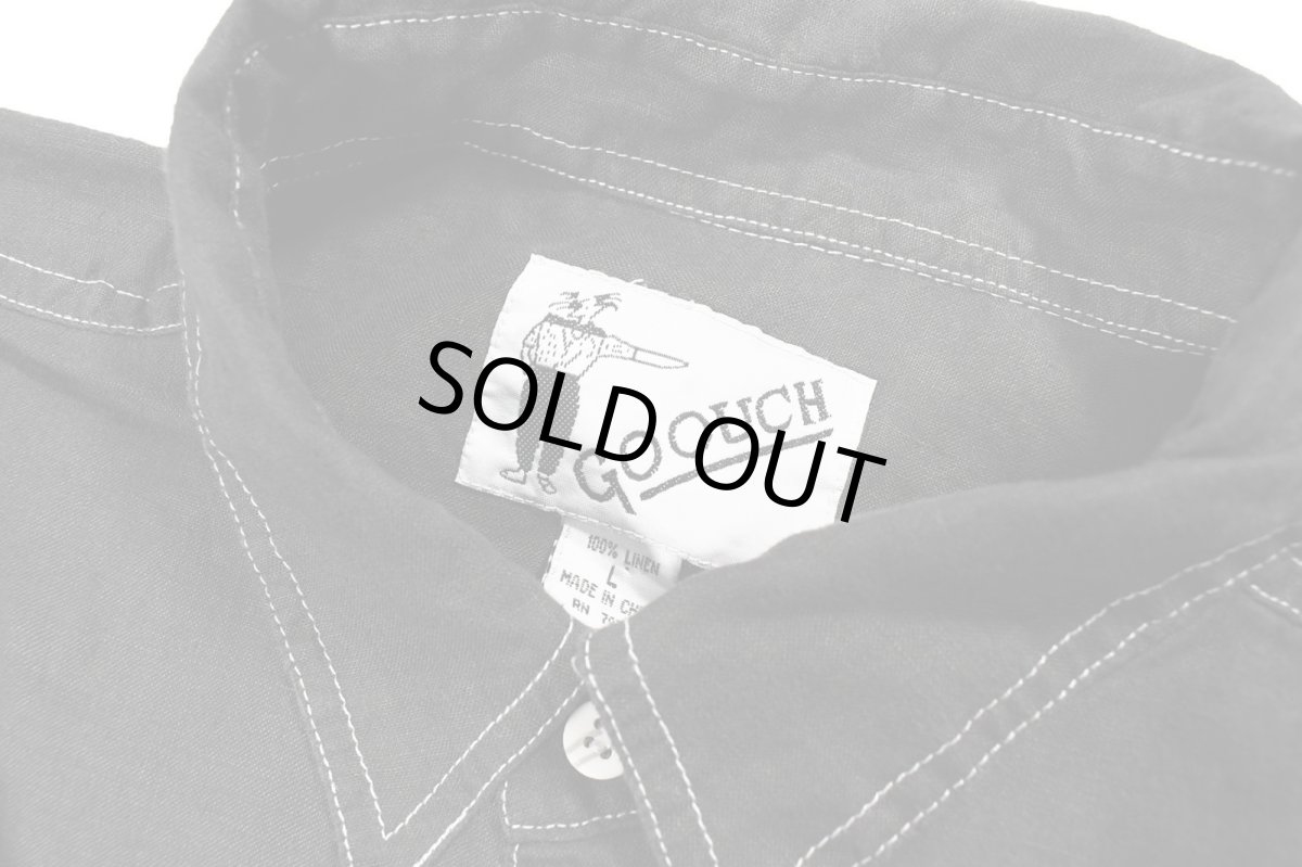 画像4: Deadstock Goouch Customize L/S Linen Shirt Ink Black (4)