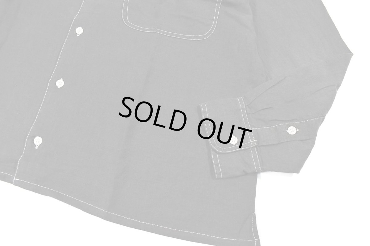 画像3: Deadstock Goouch Customize L/S Linen Shirt Ink Black (3)