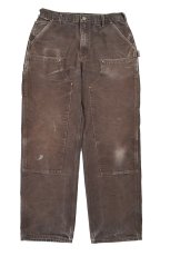 画像1: Used Carhartt Duck Double Knee Carpenter Pants Dark Brown made in USA カーハート (1)