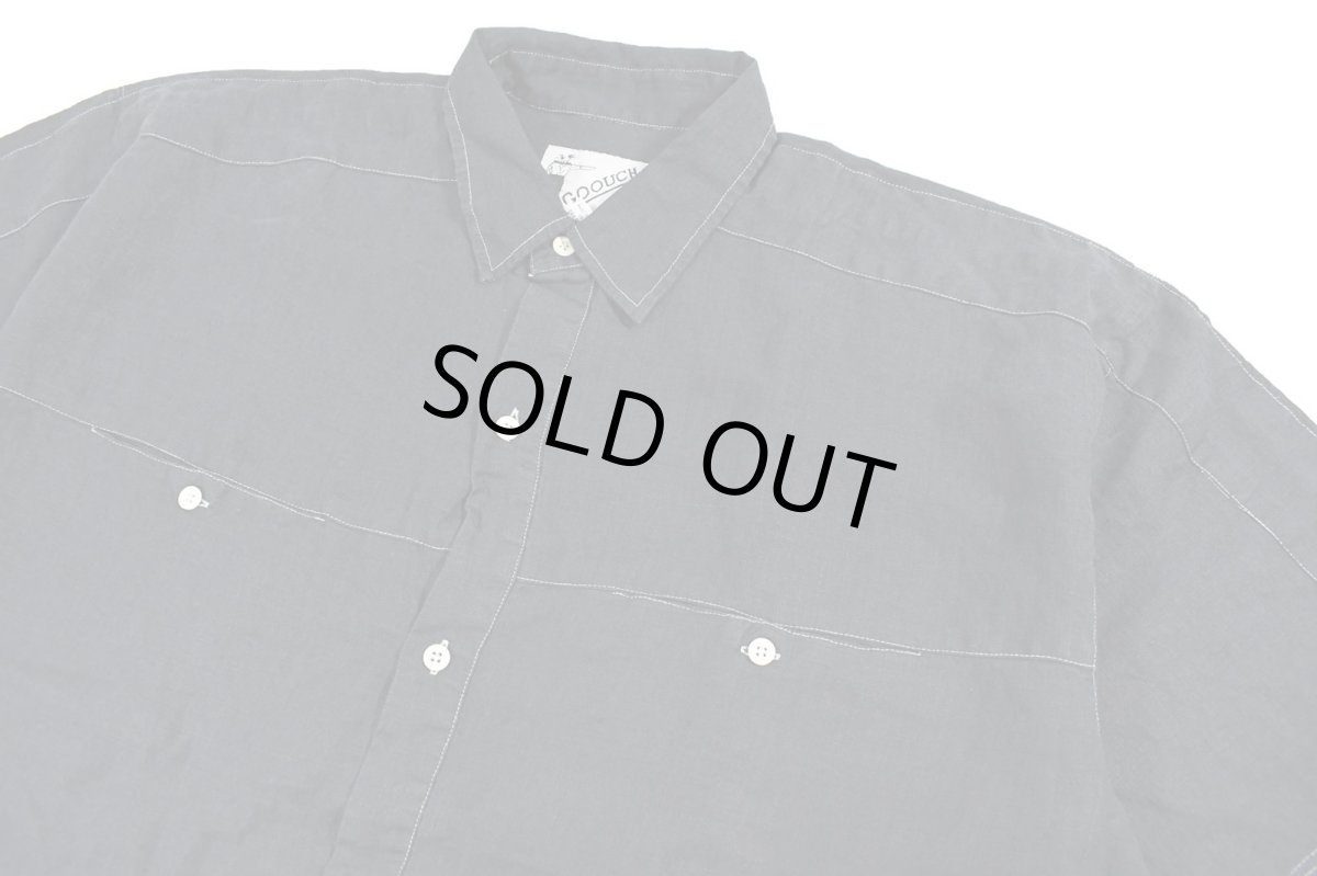 画像2: Deadstock Goouch Customize S/S Linen Shirt Navy (2)