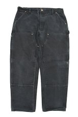 画像1: Used Carhartt Duck Double Knee Carpenter Pants Black made in USA カーハート (1)