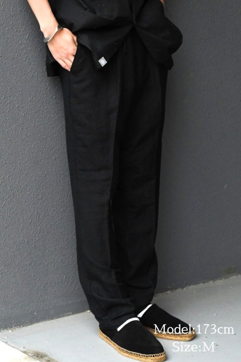 画像6: Cubavera Linen Brend Draw String Pants Black キューバベラ (6)