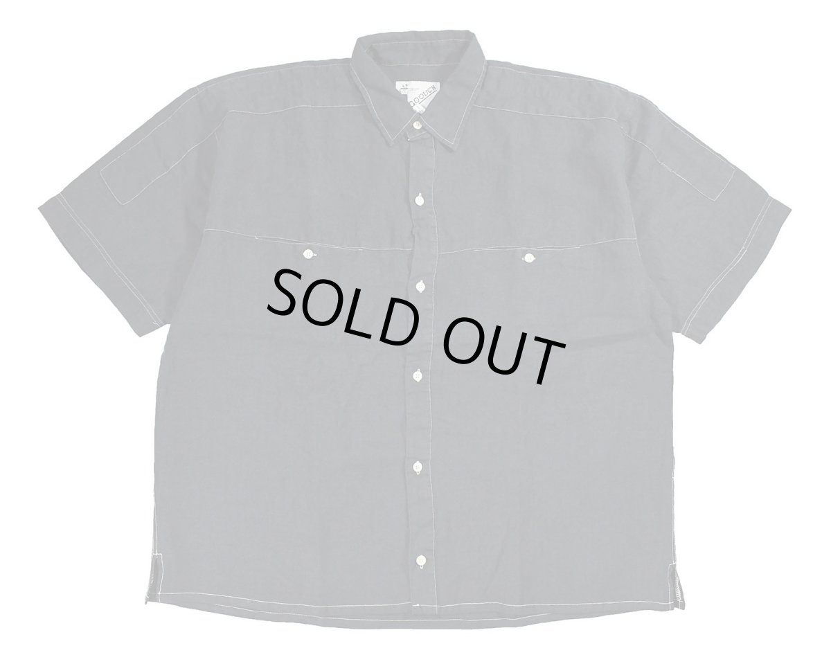 画像1: Deadstock Goouch Customize S/S Linen Shirt Navy (1)