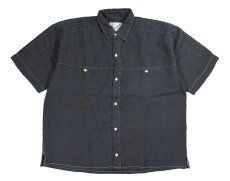 画像1: Deadstock Goouch Customize S/S Linen Shirt Navy (1)