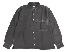 画像1: Deadstock Goouch Customize L/S Linen Shirt Ink Black (1)