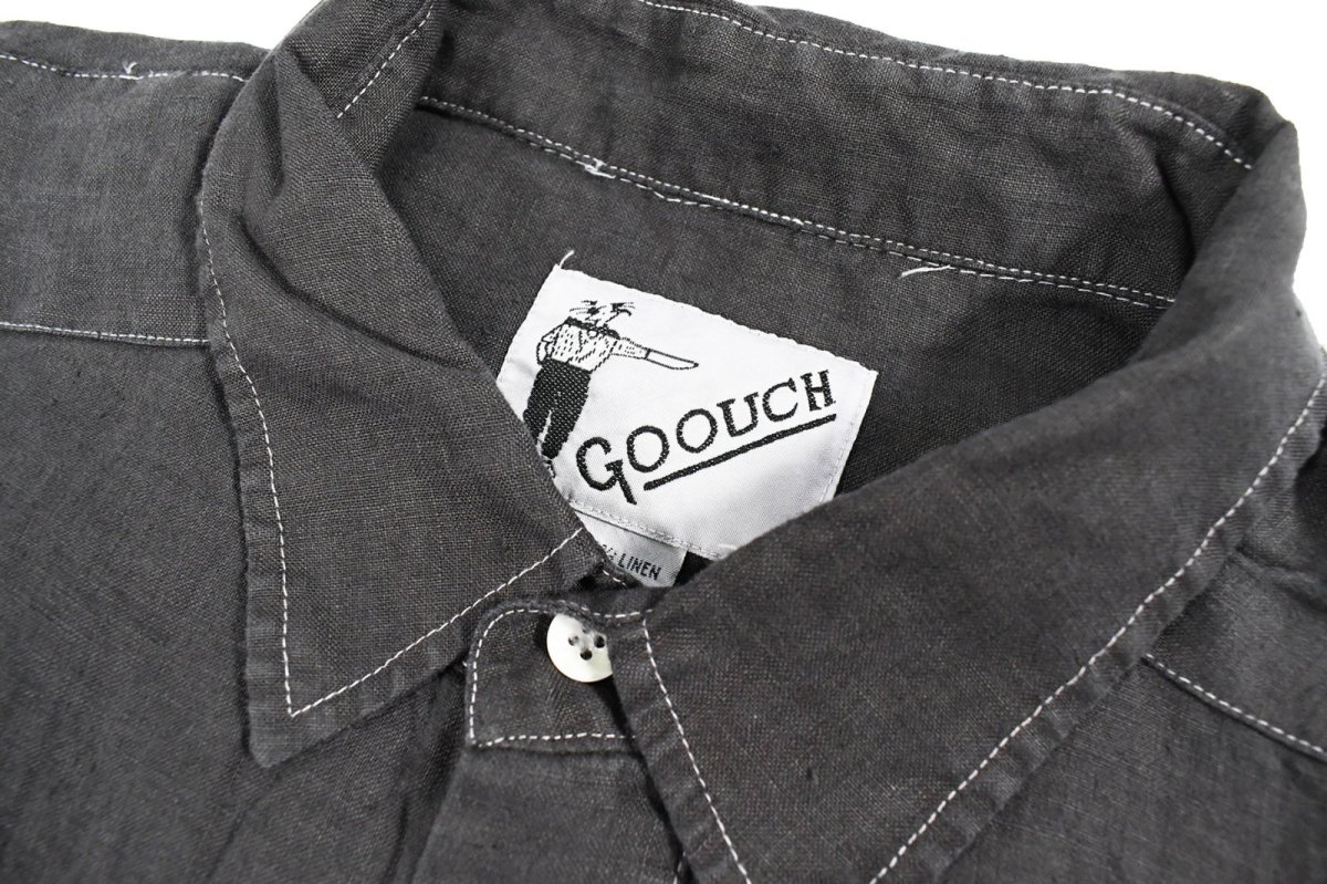 画像4: Deadstock Goouch Customize S/S Linen Shirt Ink Black (4)